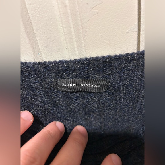 Anthropologie Wool blend Knit Ribbed Poncho Shawl Cardigan , one size - Picture 4 of 6